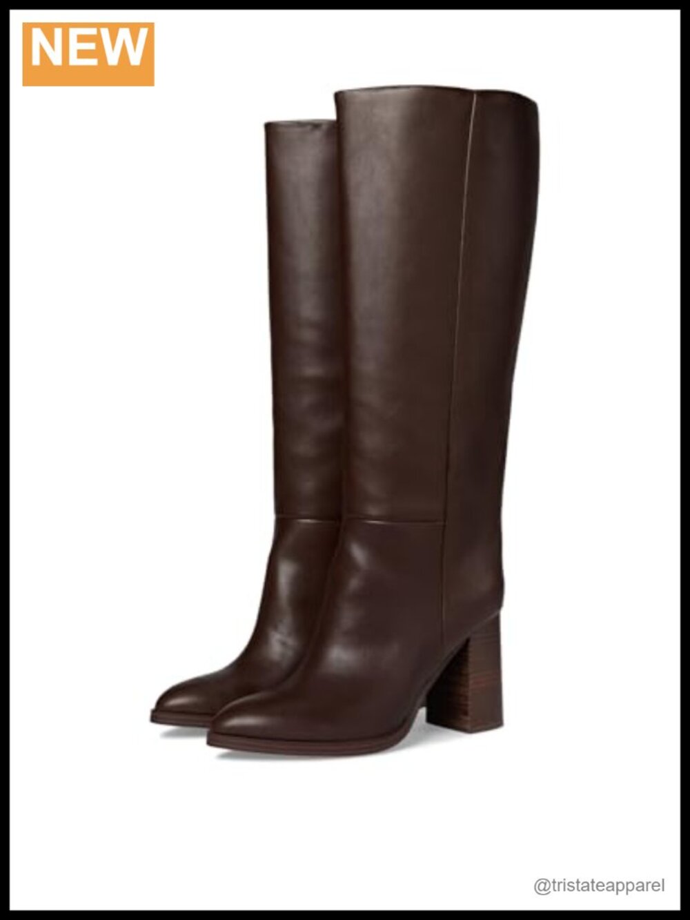 Knee High Block Heel Boots Women's Pull-On PU Leather